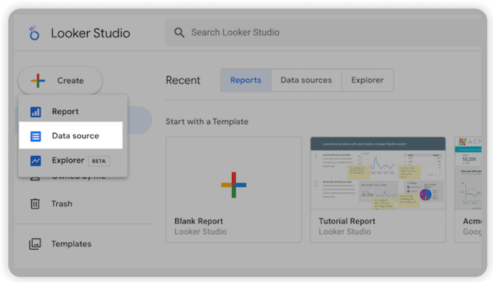 ลงชื่อเข้าใช้ Google Data Studio 1