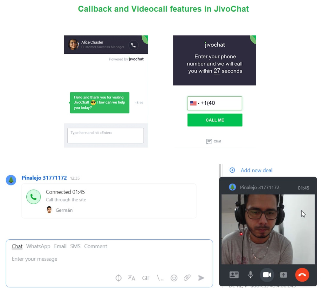 ตัวอย่างระบบแชทสดของ JivoChat