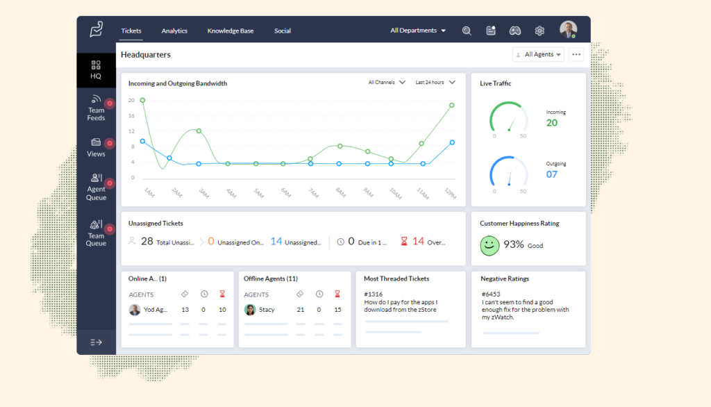 Zoho desk แชทสด